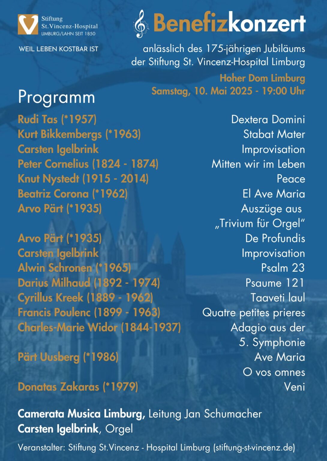 Benefizkonzert Programm Zettel